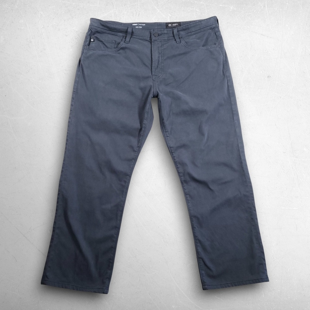 AG Everett Slim Straight Cropped Pants Men 36x25 Dk Gray Quiet Luxury Minimalist